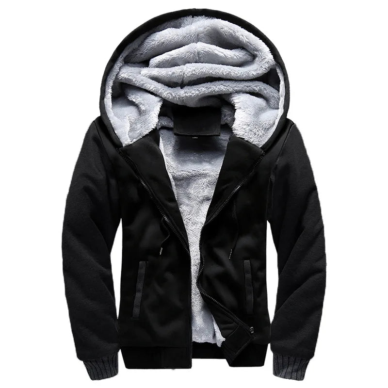 Men’s Camouflage Winter Jacket – Thick Fleece Hooded Coat for Casual Streetwear - TREND HAUSE