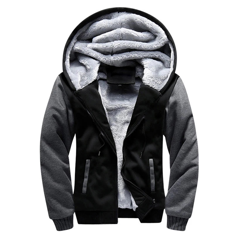 Men’s Camouflage Winter Jacket – Thick Fleece Hooded Coat for Casual Streetwear - TREND HAUSE
