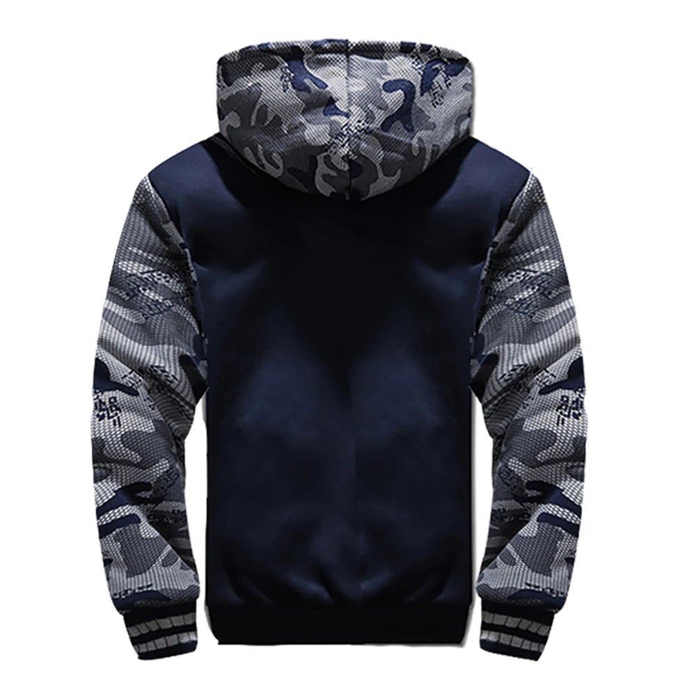 Men’s Camouflage Winter Jacket – Thick Fleece Hooded Coat for Casual Streetwear - TREND HAUSE